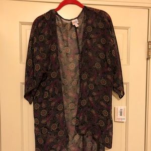 NWT LulaRoe Lindsay in black & purple paisley